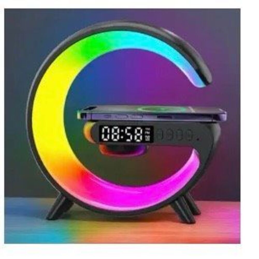 NWT Bluetooth Wireless Charger Station Stand w Alarm Clock Speaker & Light - Picture 12 of 12